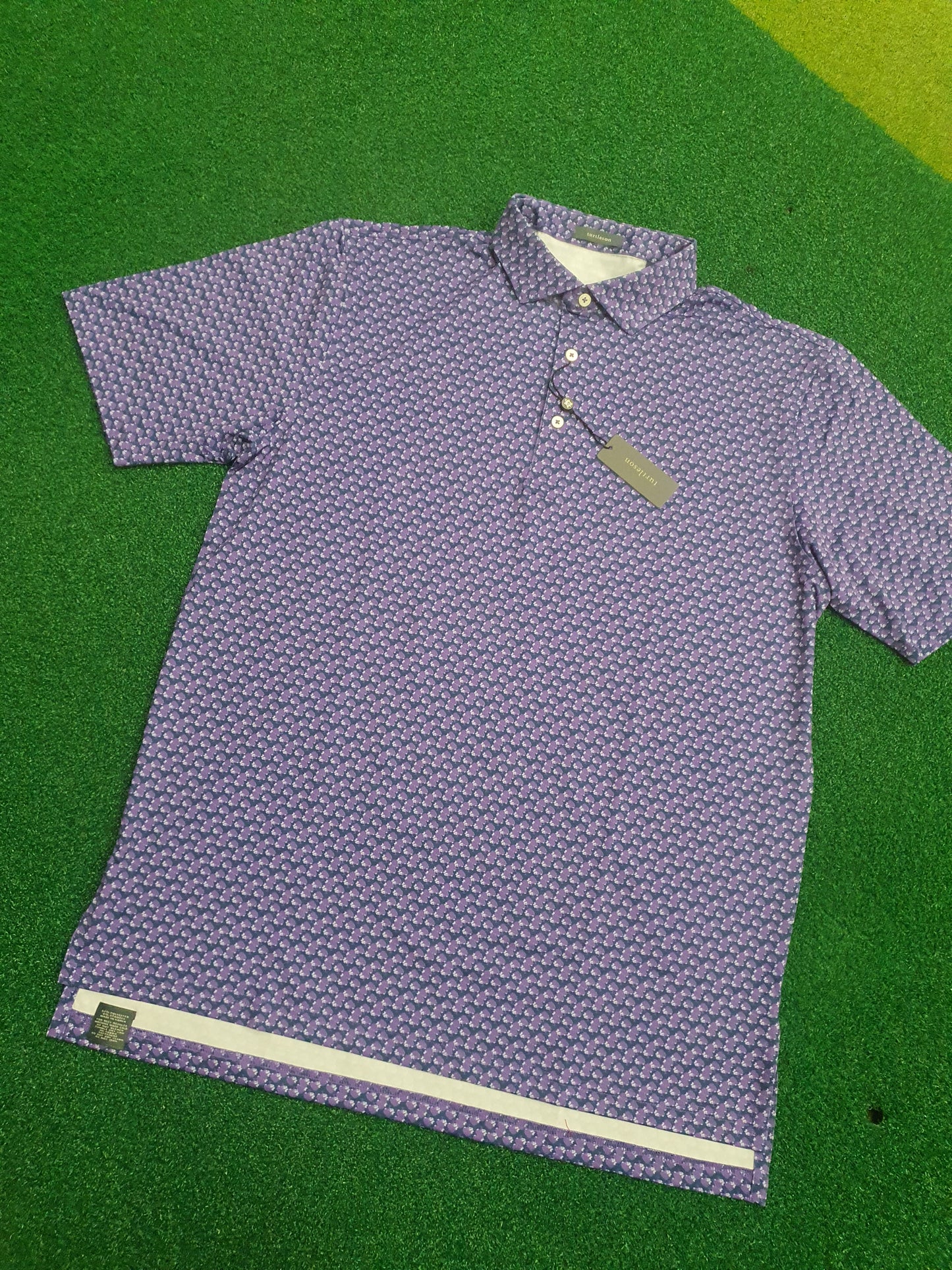 Men's Turtleson Golf Polo Shirt Navy/Violet 44" chest - TREES
