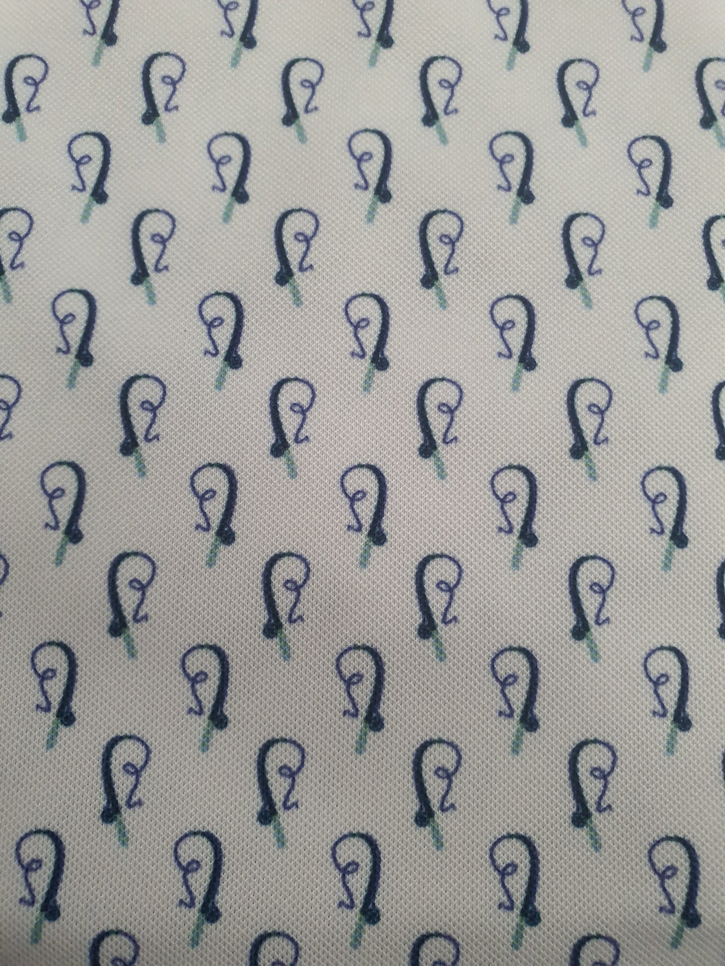 Men's Turtleson Golf Polo Shirt White/Blue luxe 44" chest - FISHING