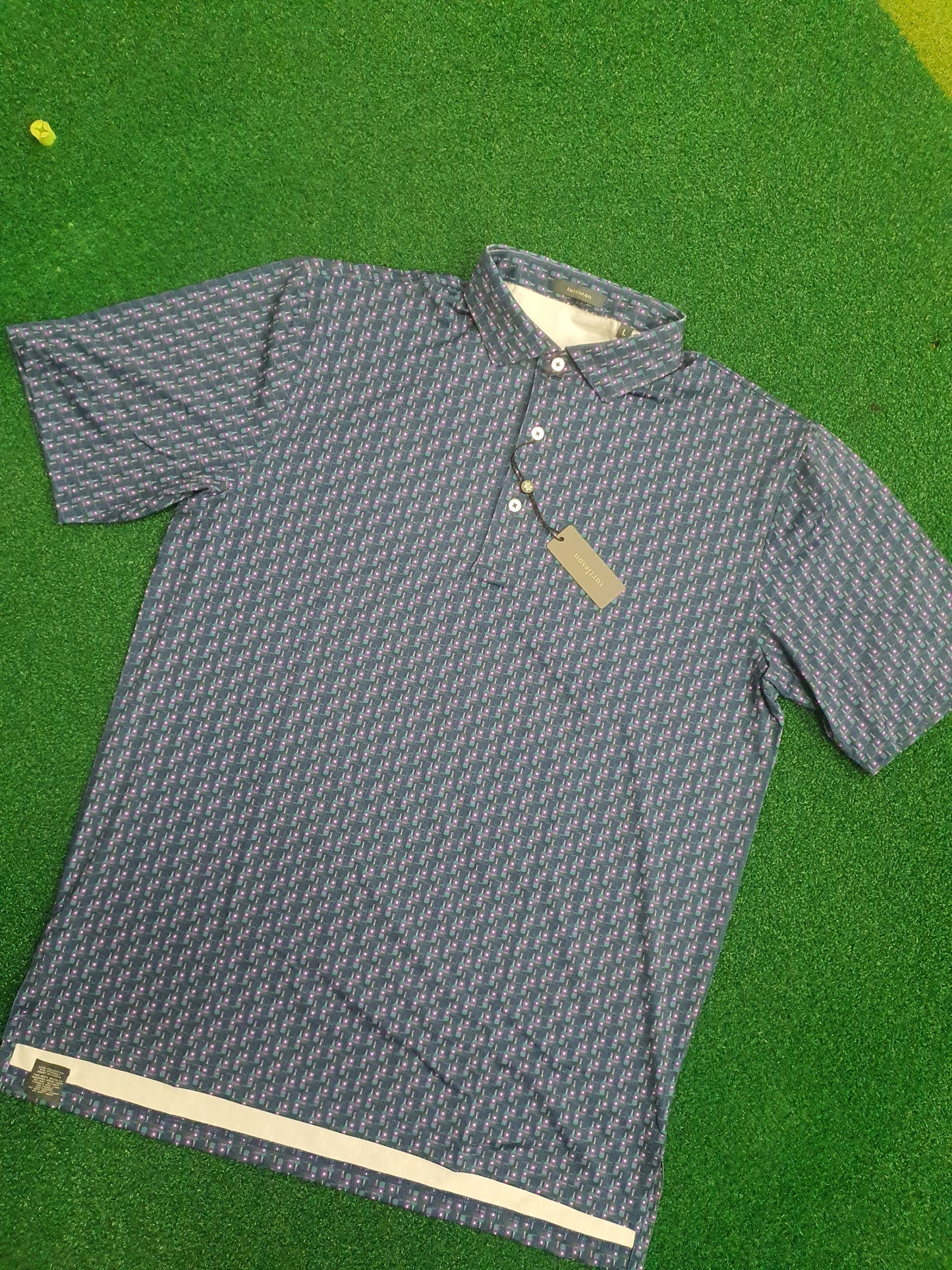 Men's Turtleson Golf Polo Shirt Navy/Violet 44" chest - BOTTLES