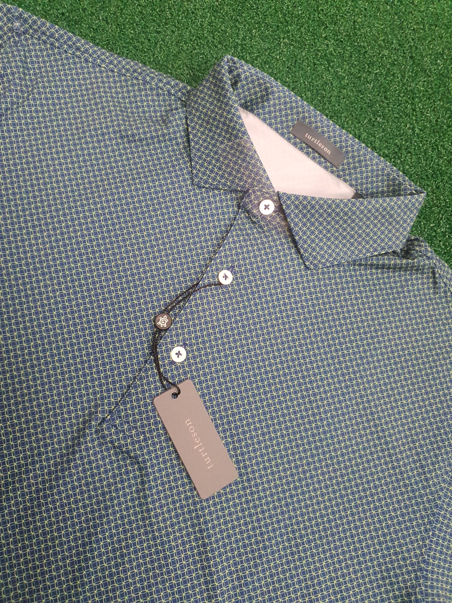 Men's Turtleson Golf Polo Shirt Navy/Maize 44" chest